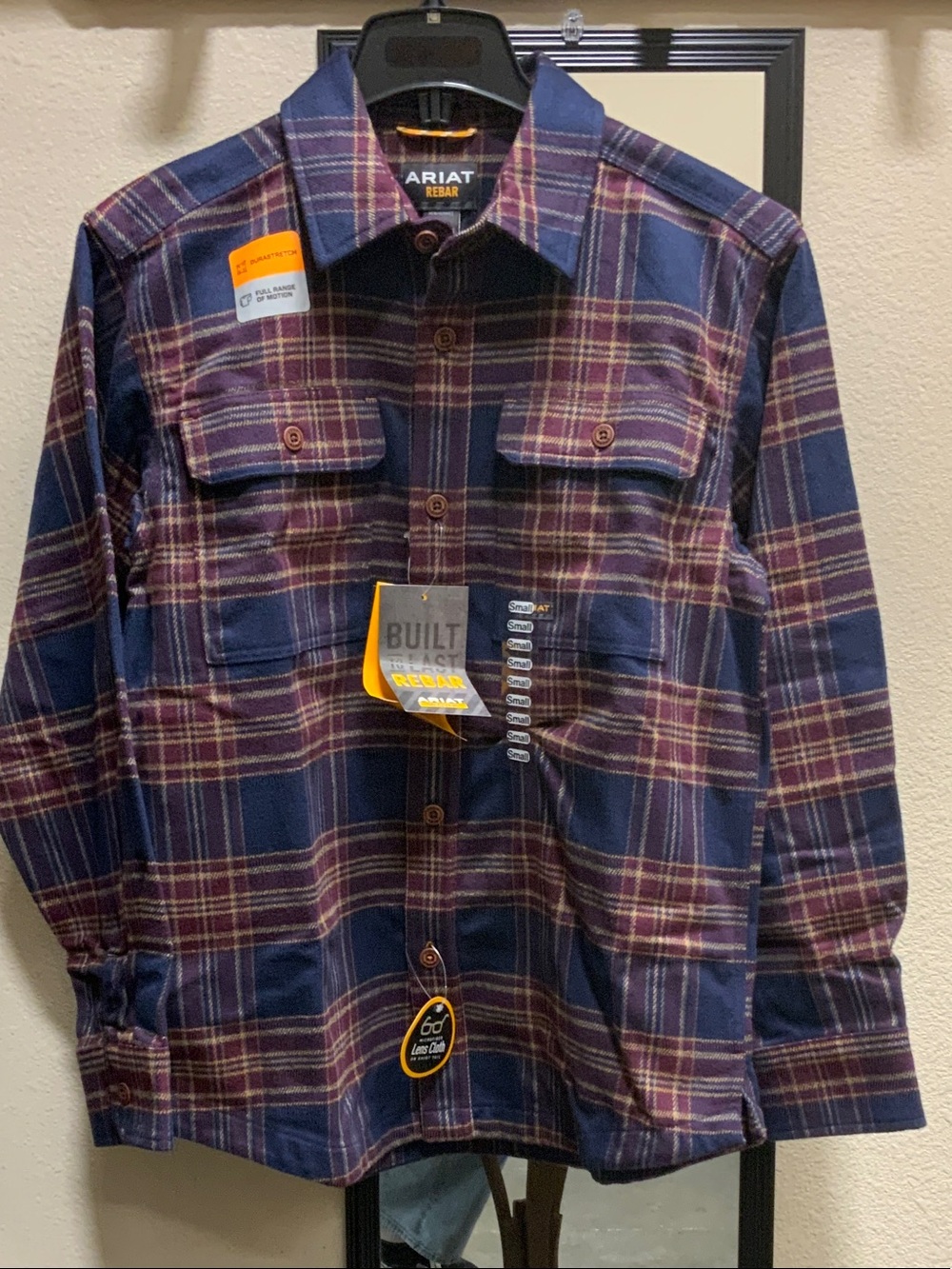 Ariat Navy & Burgundy Plaid Work Shirt Jacket